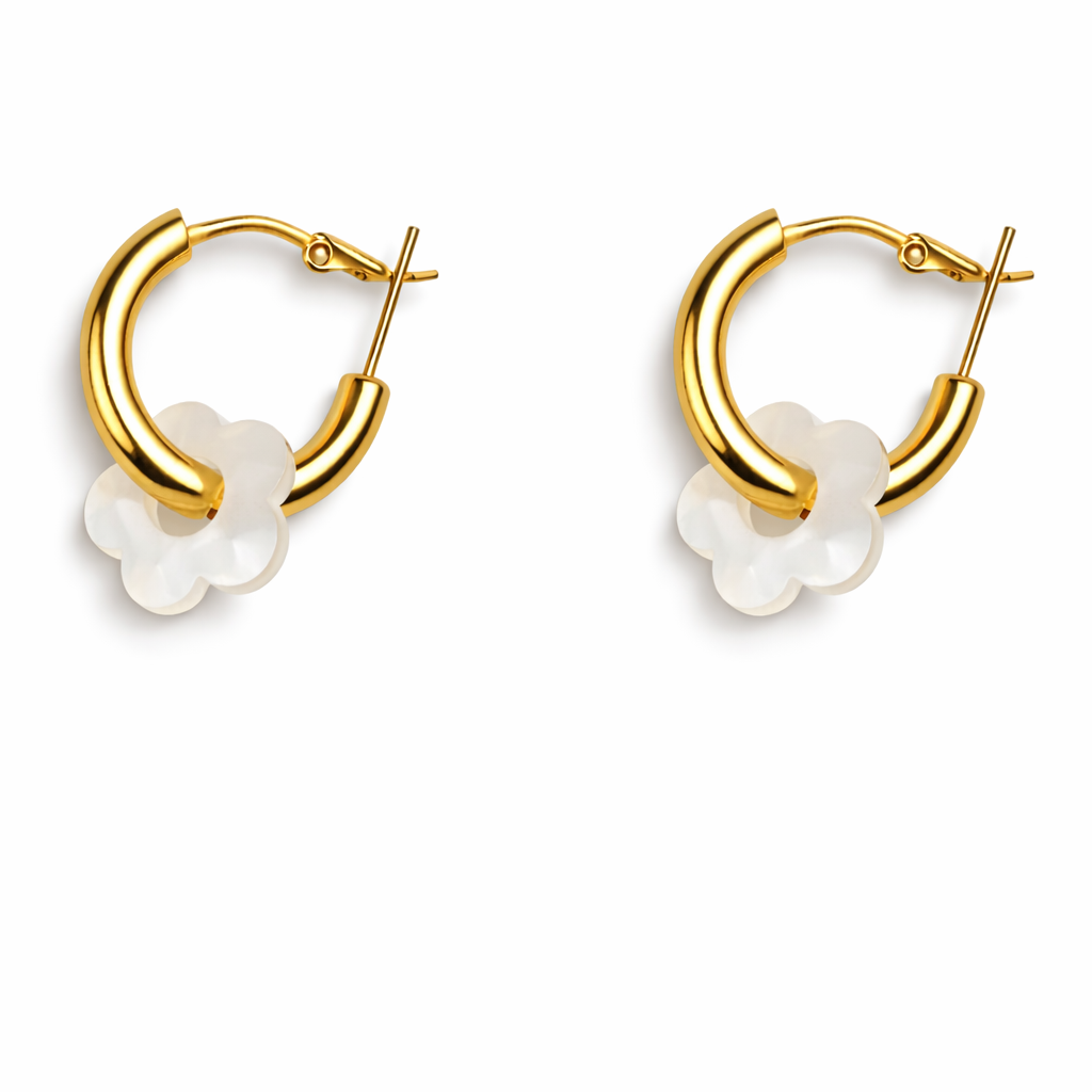 White blossom - boucles d'oreilles