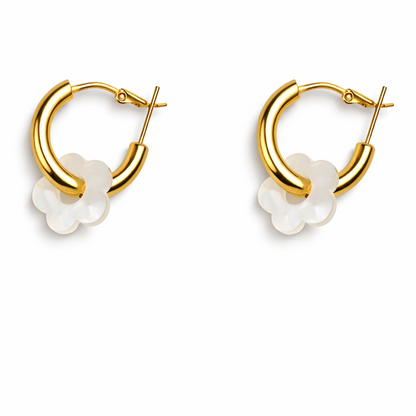 White blossom - boucles d'oreilles