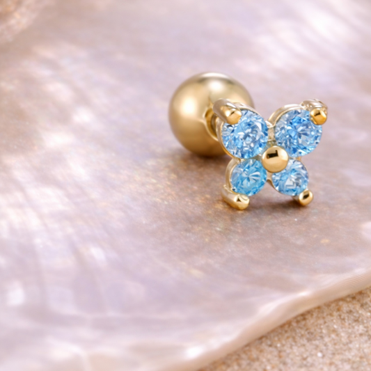 Blue Daisy - piercing d'oreille