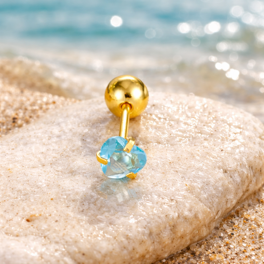 Ocean heart - piercing d'oreille