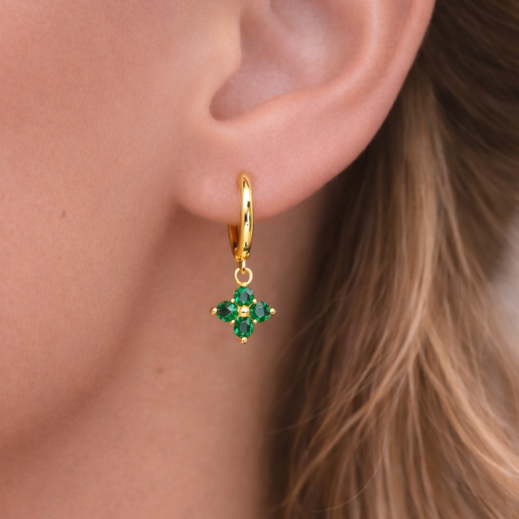 Emerald clover - boucles d'oreilles