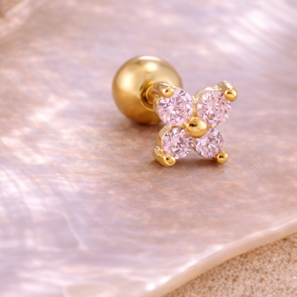 Pink Daisy - piercing d'oreille