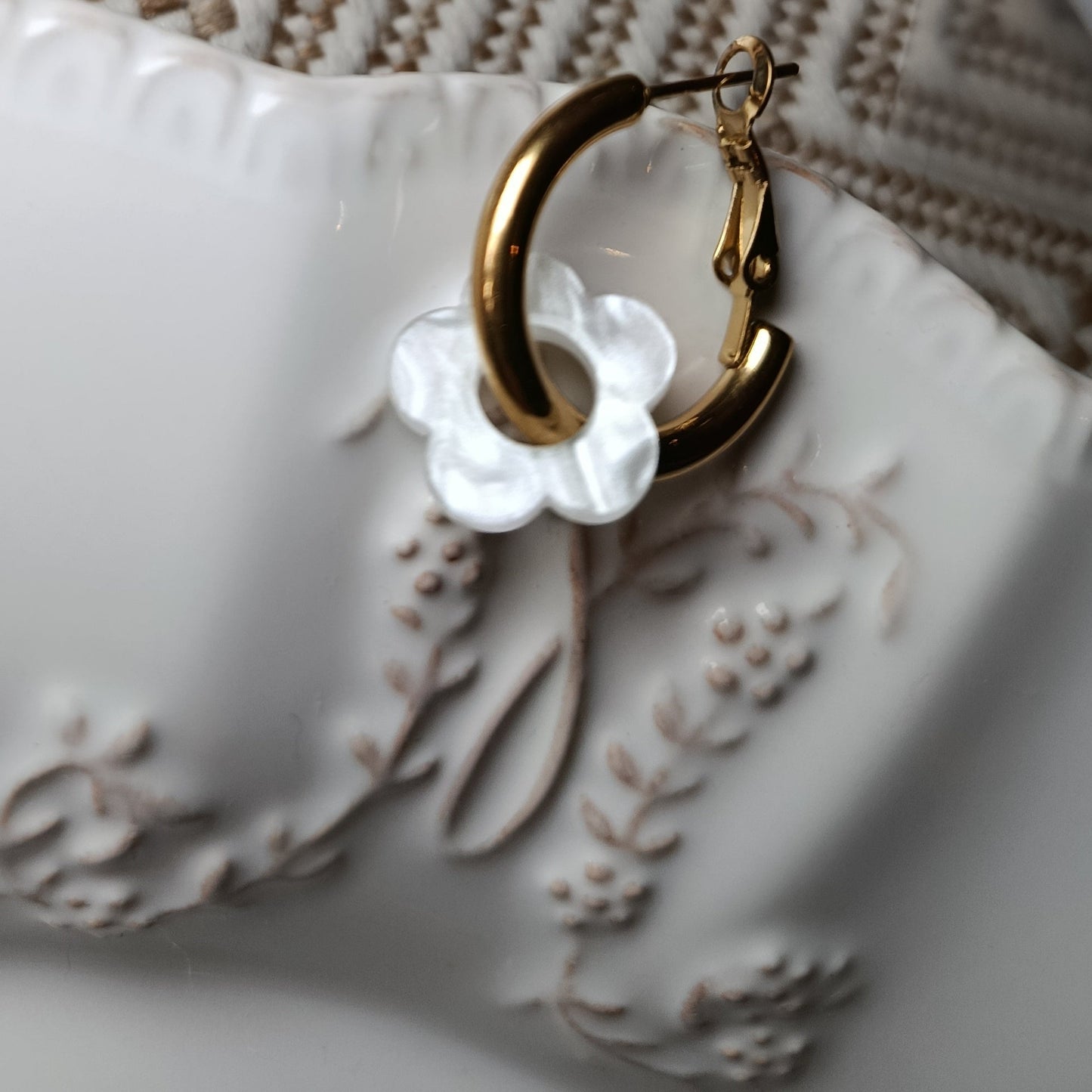 White blossom - boucles d'oreilles