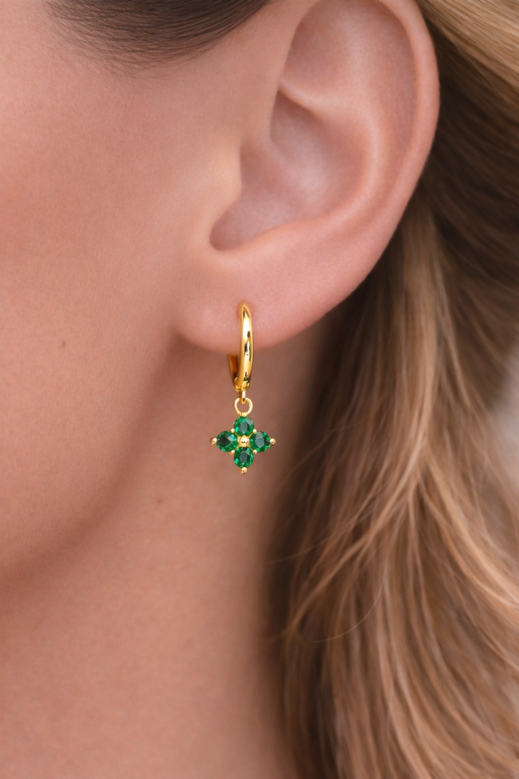 Emerald clover - boucles d'oreilles